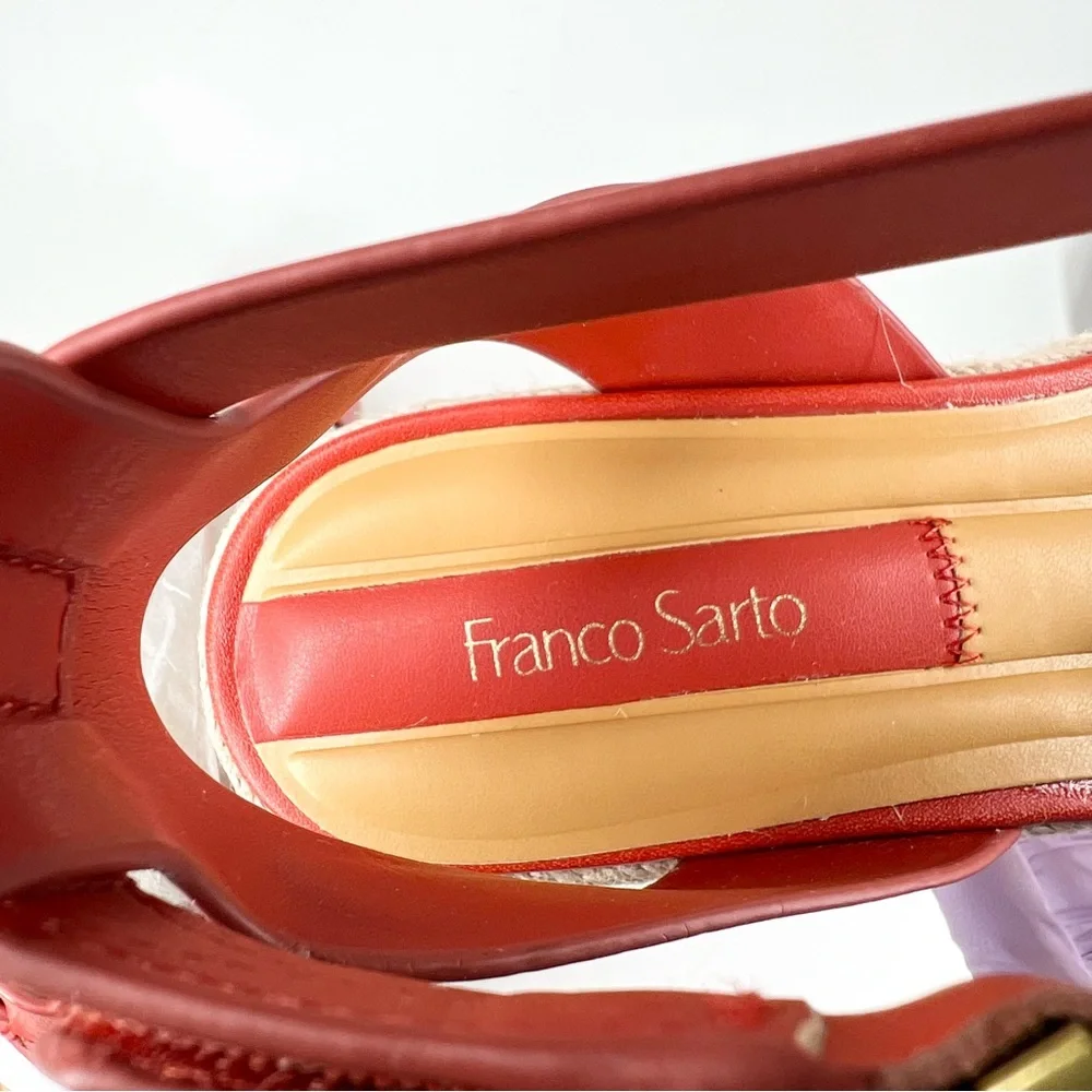 Franco Sarto Red Espadrille Wedge Sandals